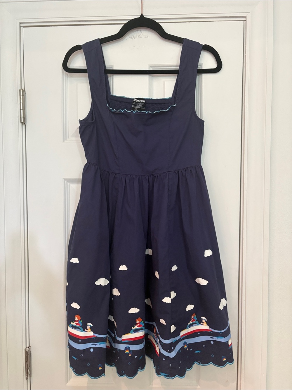RARE Her Universe Studio Ghibli Ponyo Sosuke Boat Tank Dress Navy Blue M Juniors